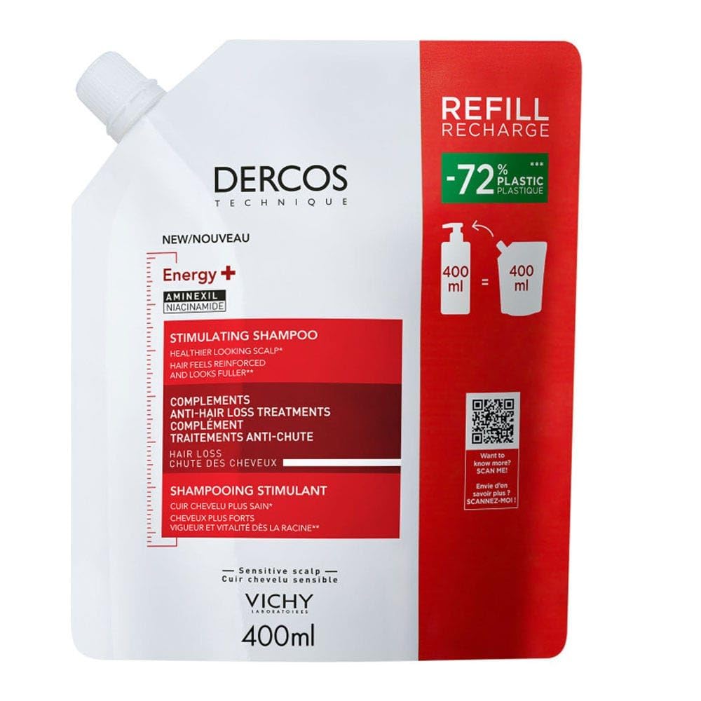 Vichy Champú Anticaída, Efecto Estimulante, Apto Para Todo Tipo de Cabello, Cuero Cabelludo Sano y Detoxificado, Con Aminexil, Energy+, Dercos Technique en oferta en Amazon