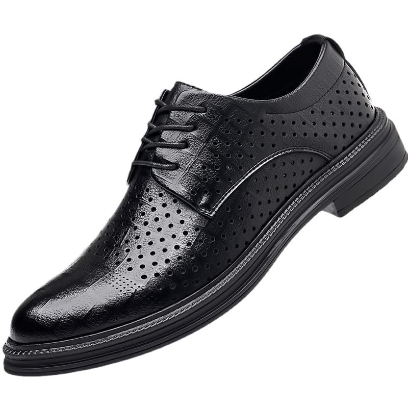 Dress Oxford Shoes for Mens Hollow Lace Up Synthetic Leather Non Slip Party Breathable Fashion