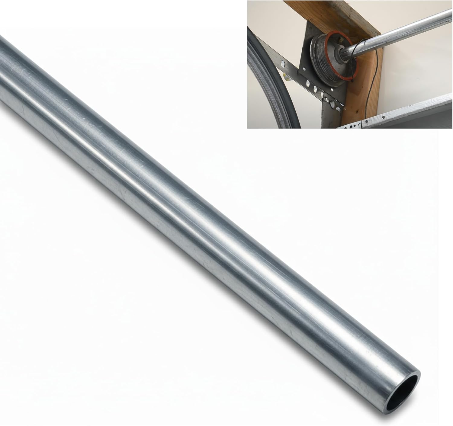 Heavy-Duty 1-Inch OD 11-Gauge Hot Rolled Steel Shaft Galvanized Steel Garage Door Torsion Tube/Shaft, 9-Ft 10-Inch Length, Rust-Resistant for Residential & Commercial Doors Systems