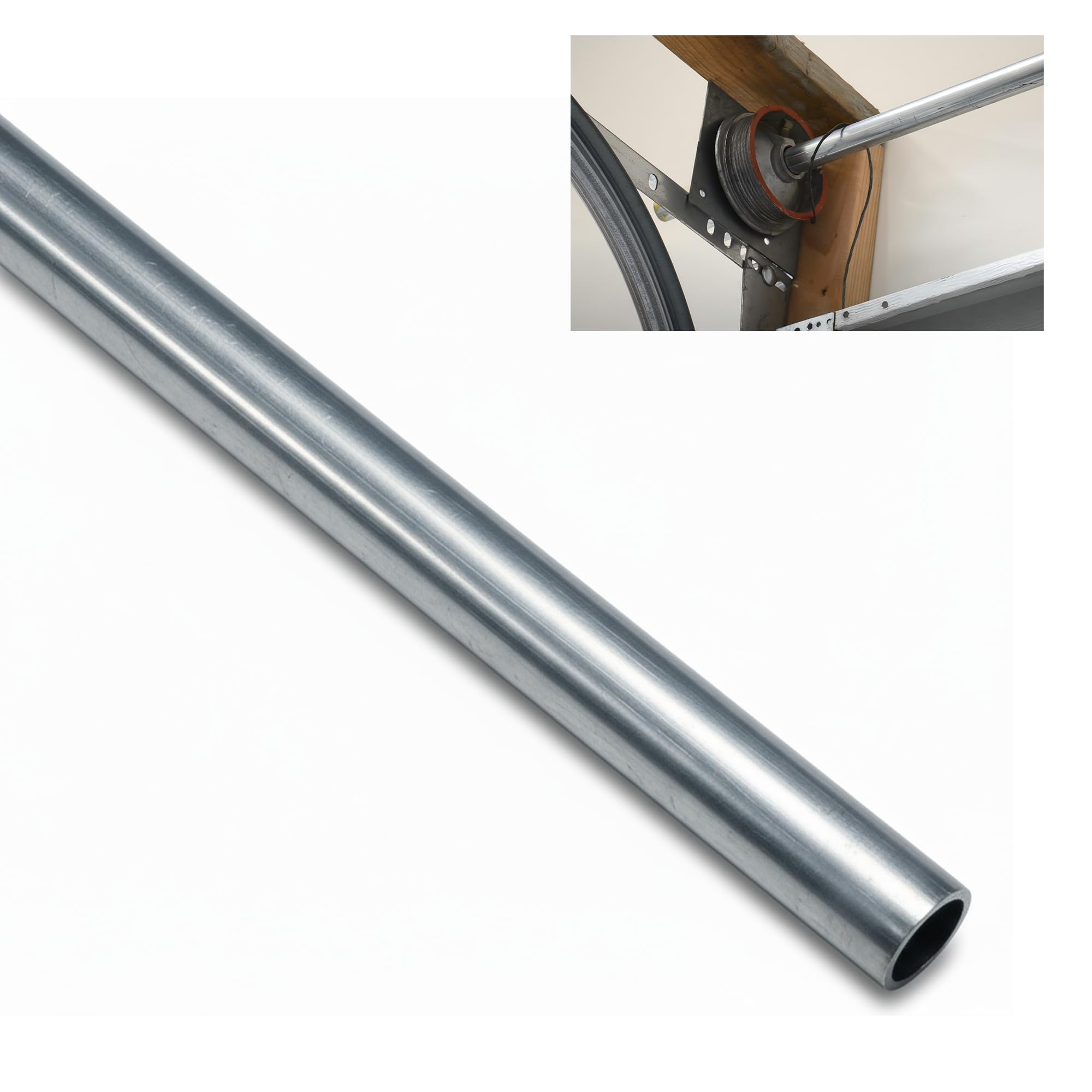 Heavy-Duty 1-Inch OD 11-Gauge Hot Rolled Steel Shaft Galvanized Steel Garage Door Torsion Tube/Shaft, 9-Ft 10-Inch Length, Rust-Resistant for Residential & Commercial Doors Systems