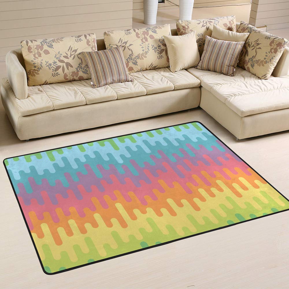 Tapis coloré abstrait pastel haut de gamme en velours corail doux