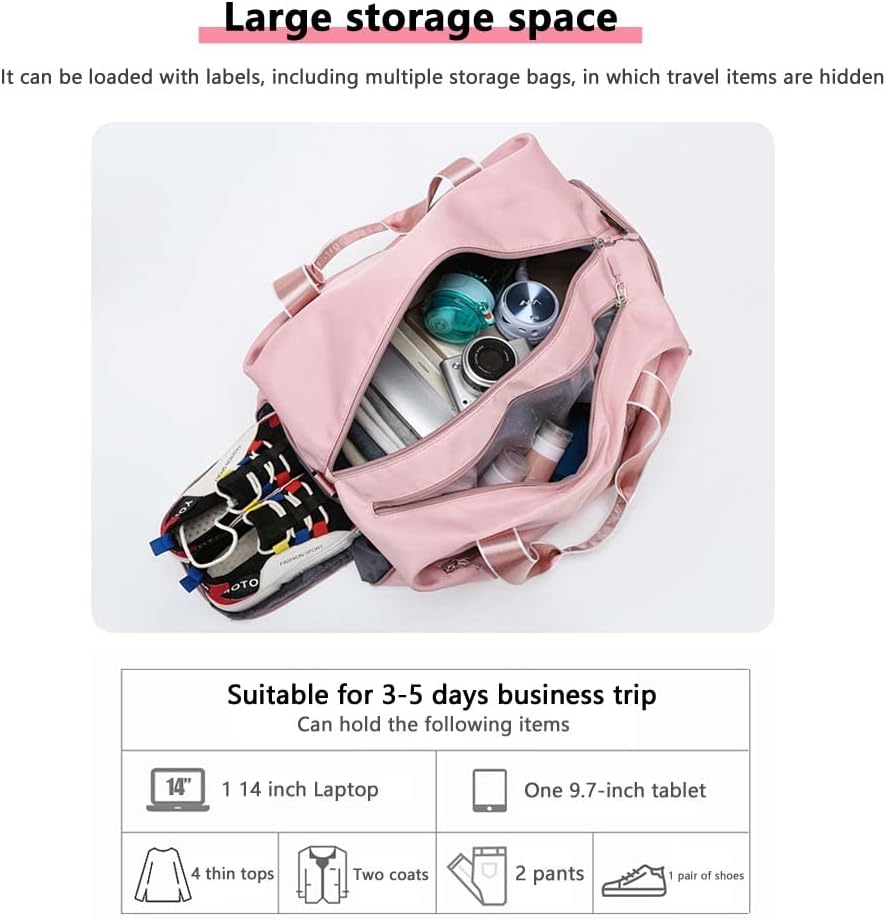 Unisex Wet and Dry Separation Gym Bag with Shoes Compartment,Pretty Girl Boy Bag for Yoga/Swimming/Weekend Getaway.
