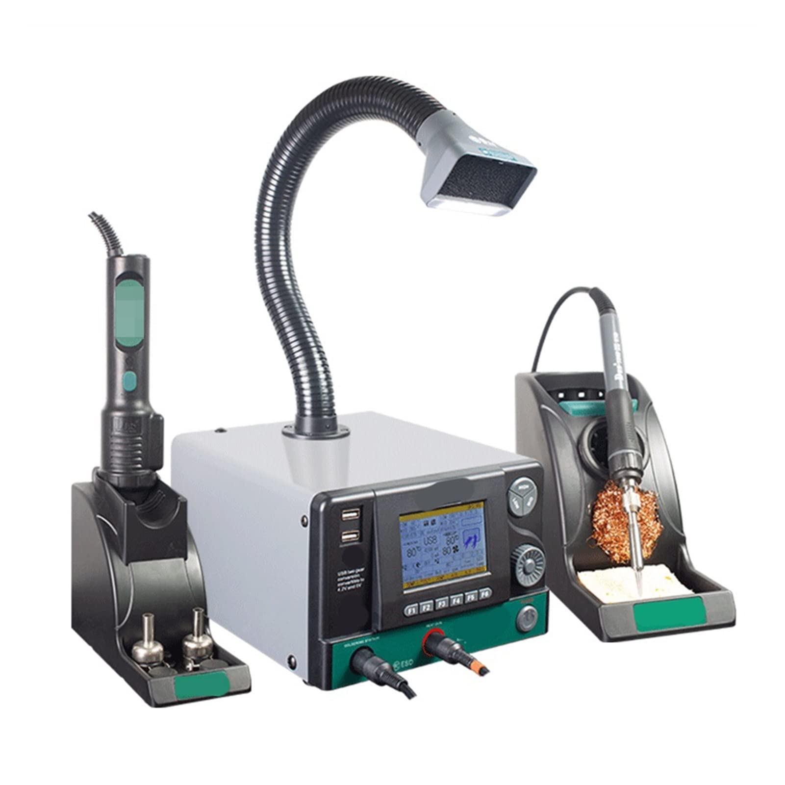 GZDdxmcFume Extractor Soldering Station Hot Air G-u-n Station Intelligent Fume Extractor Solder Smoke Absorber Fume Smoking Instrument For Phone Repair Fume Extractor Filter With Strong Suction