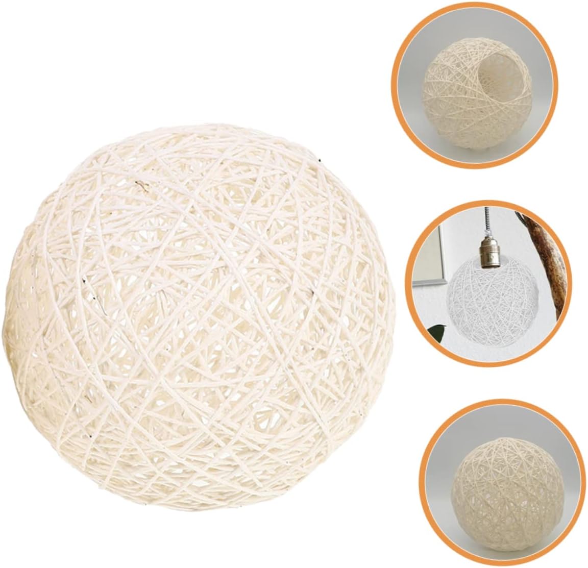 Woven Rattan Lamp Shade Cover for Ceiling Fixtures Elegant Hanging Light Decor for Living Room Bedroom Dining Space Softens Light and Creates Warm Atmosphere