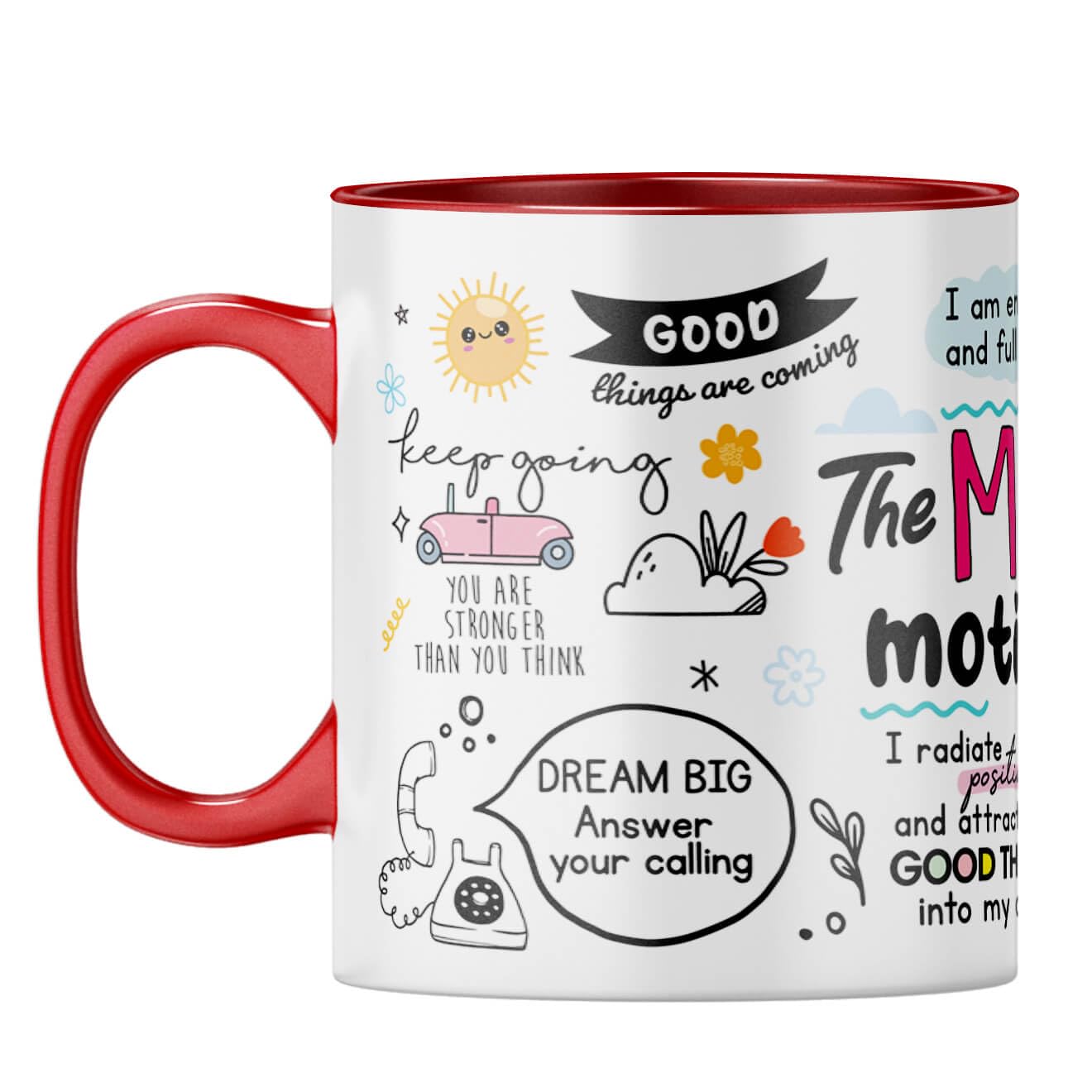 YuBingo Never Stop Learning Mug - Positive Energy, Motivational Coffee Cup, Red Inner & Handle (Red Inner & Handle, Tea Cup, 310ML) (B0DCTGTS1M) Amazon Price History, Amazon Price Tracker