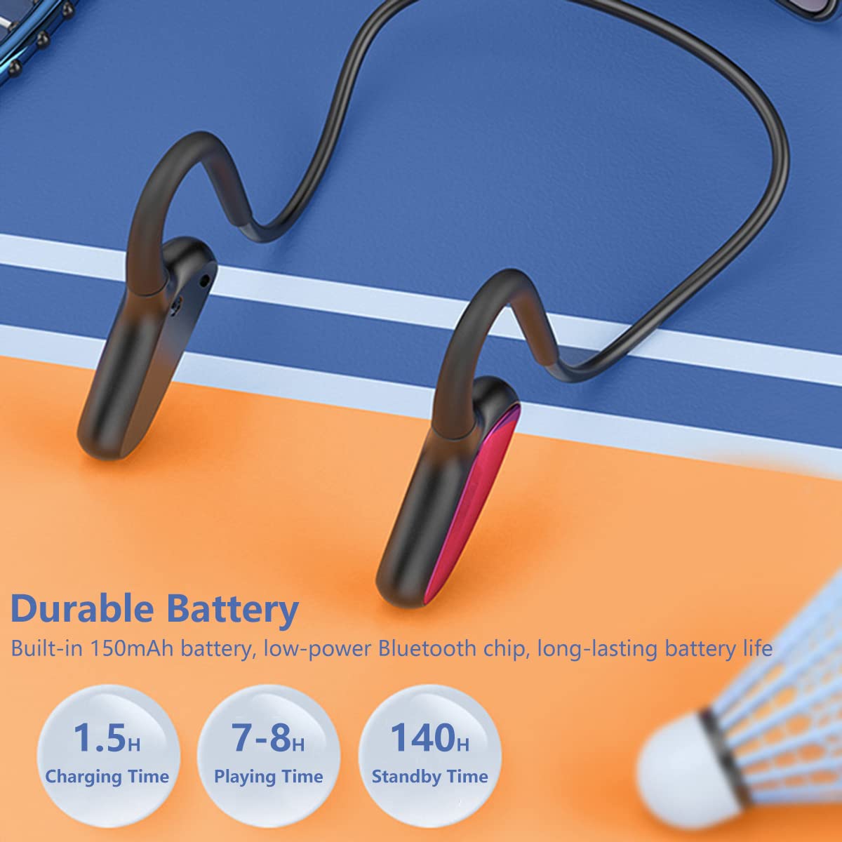 Cuffie Wireless Sport Bluetooth Auricolari Sportivi a Conduzione Ossea/Orecchio Aperto, Cuffie Stereo HiFi Senza Fili Auricolare Leggere Antisudore per Corsa Ciclismo Fitness Regalo Green