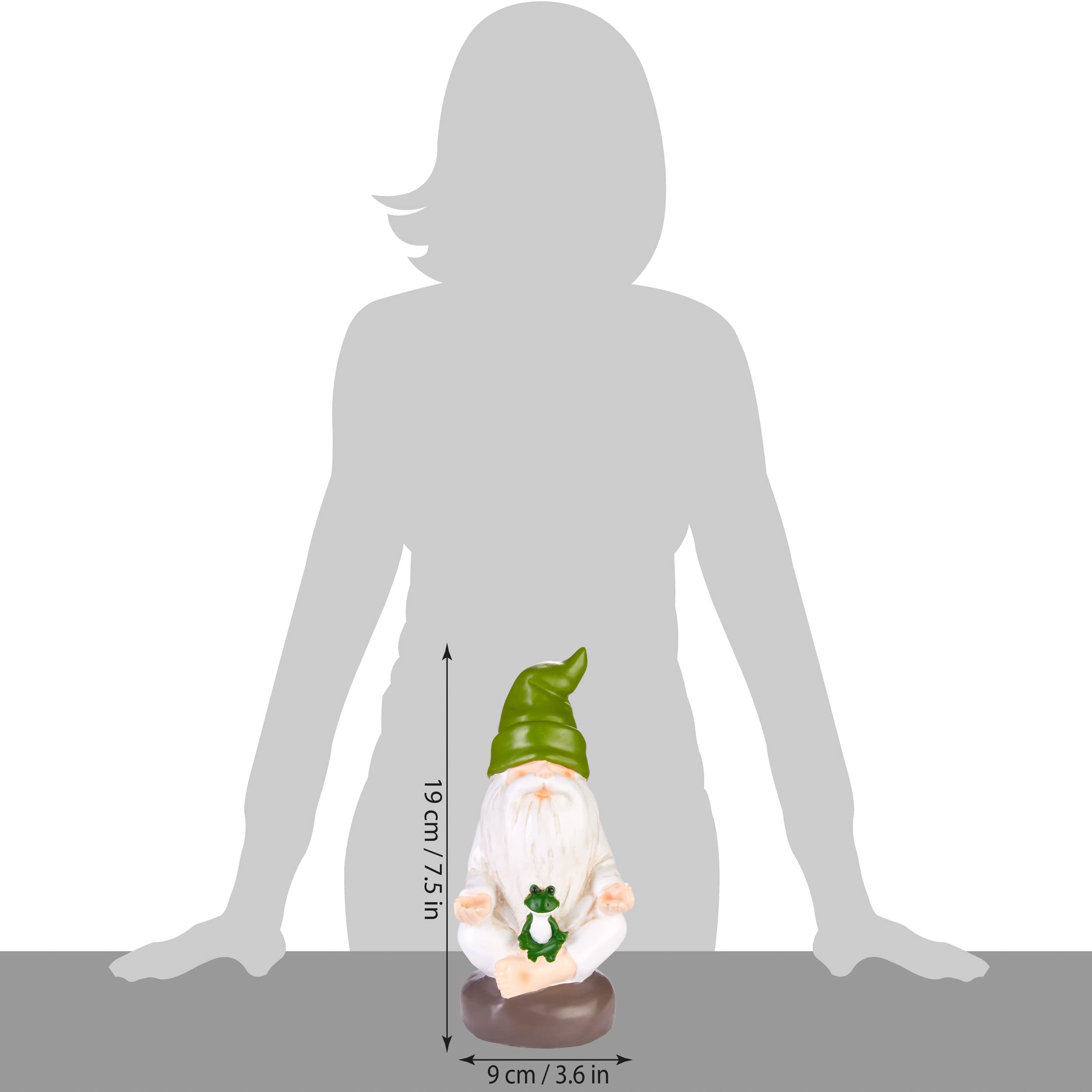 BRUBAKER Gartenzwerge Set Yoga Baum und Schneidersitz - Zwerge mit Frosch - Zen Gartenfigur Sport Figur Dekoration Wetterfest für Garten Campingplatz - Gartendeko Lustig Weiß für außen