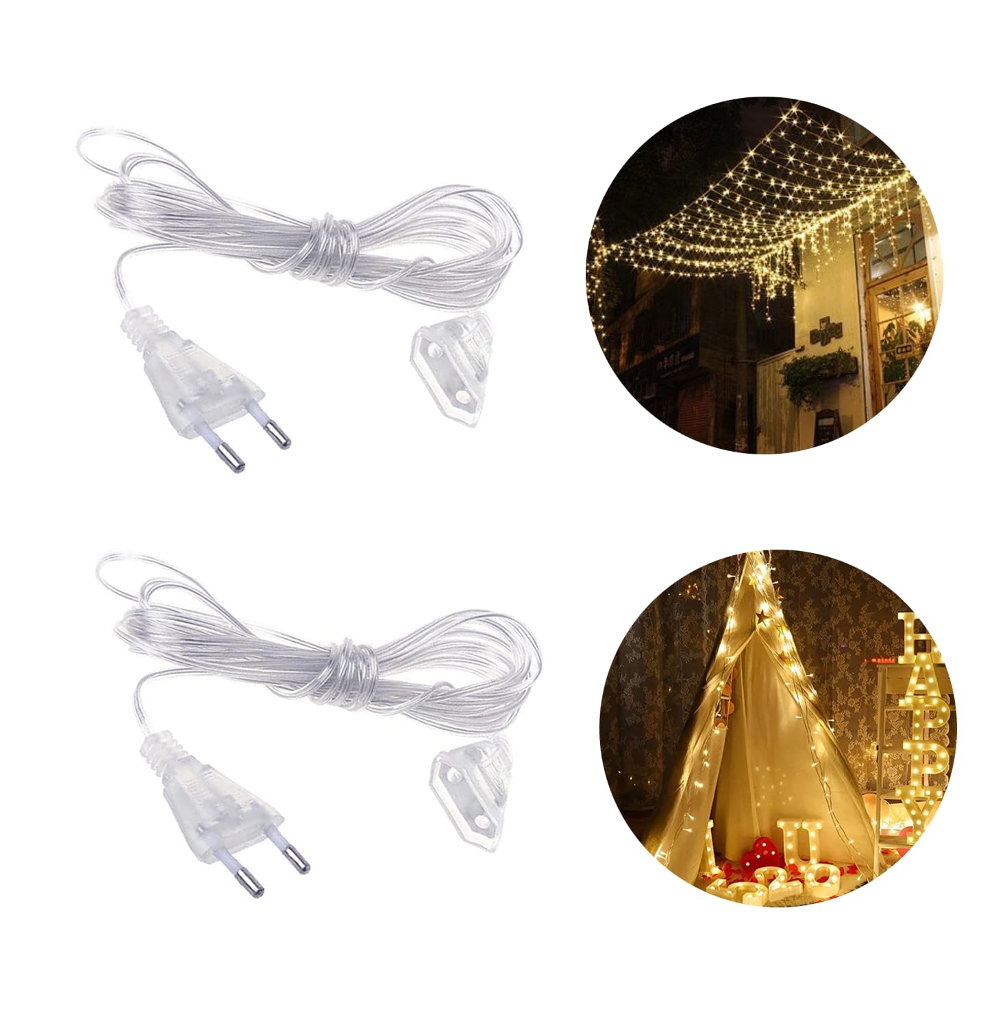 2 Prolunghe Elettriche Trasparenti Da 5 Metri - Cavo Piatto In PVC - Foto 7