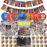 UPENSA 162Pcs 5 Nights Birthday at Freadiys Party Decorations,Game Security Party Breach Supplies Game Merch Birthday Party Decorations Game Supplies for Fans