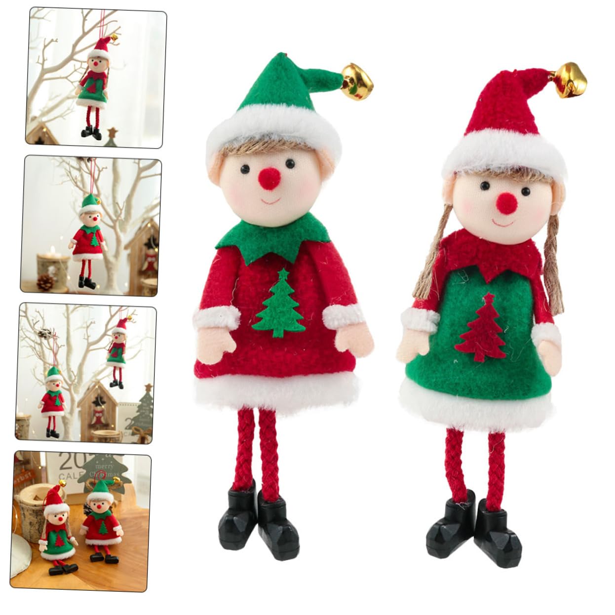 Zerodeko 5 Juegos Colgante De Árbol De Navidad con Pantalla Doble Única para Niña Modelo De Decoración Joyería Cordón para Colgar Lámpara De Techo Figuras Adorno Navideño 2 Piezas * 5