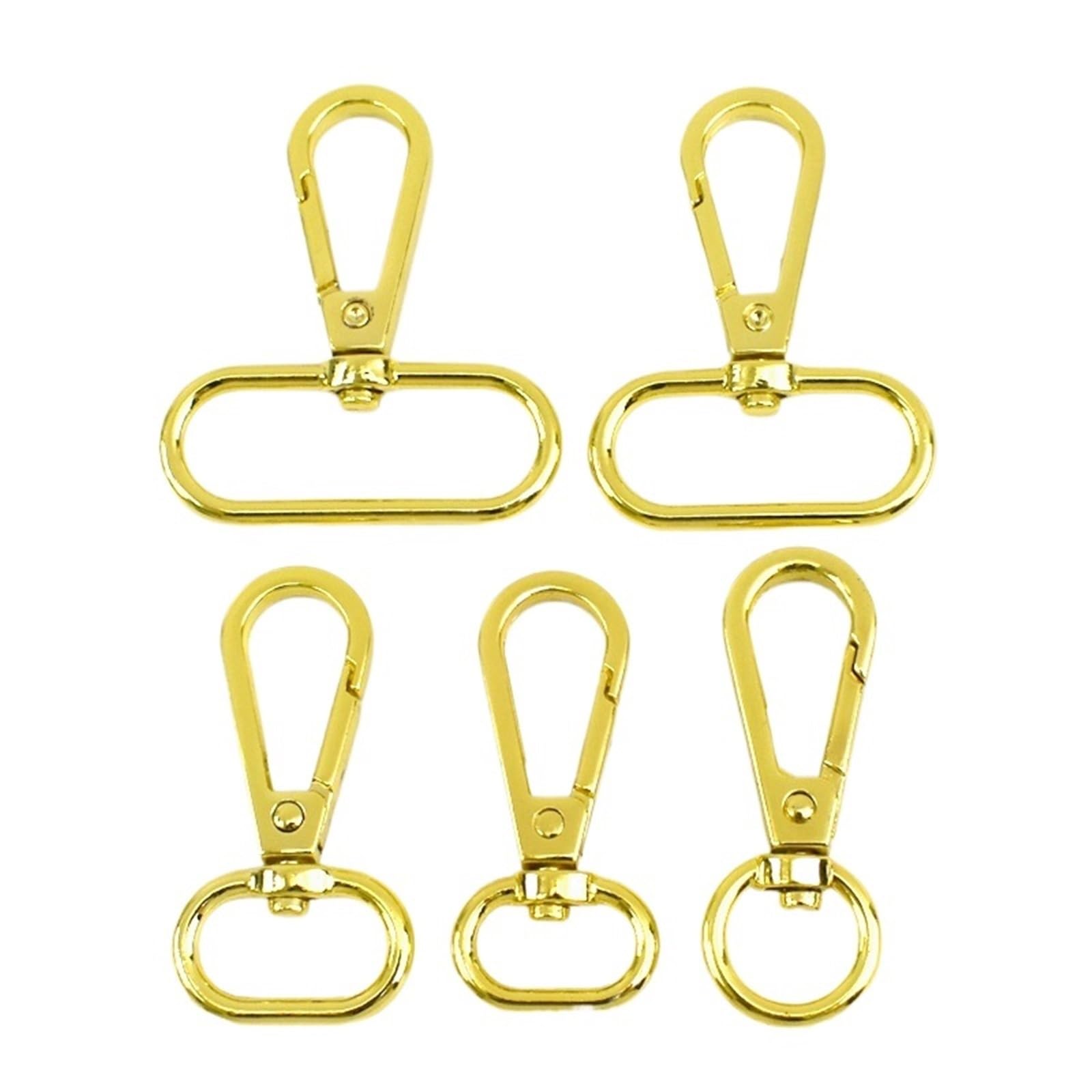 Ganchos De Metal Giratorio 10/20Pcs 13/16/20/25/32/38mm Swivel Lobster Buckle Metal Spring Clip Hook Snap Luggage Bag Strap Webbing(KGold,20mm-20Pcs)