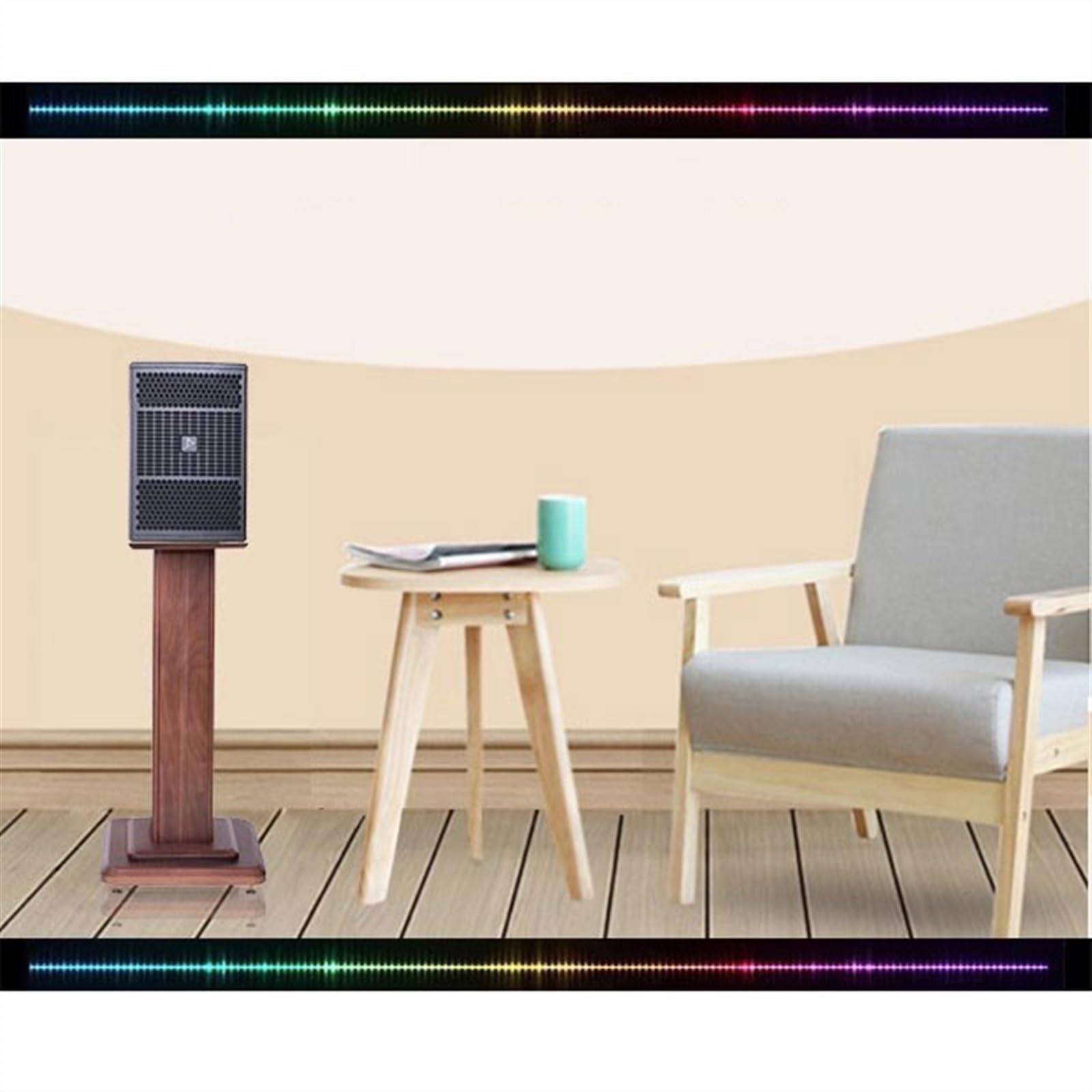 Supporto per altoparlanti in legno massello professionale per altoparlanti StandFloor Surround Sound StandBookcase Speaker Stand Studio Monitor Stand (28 x 28 x 20 cm)