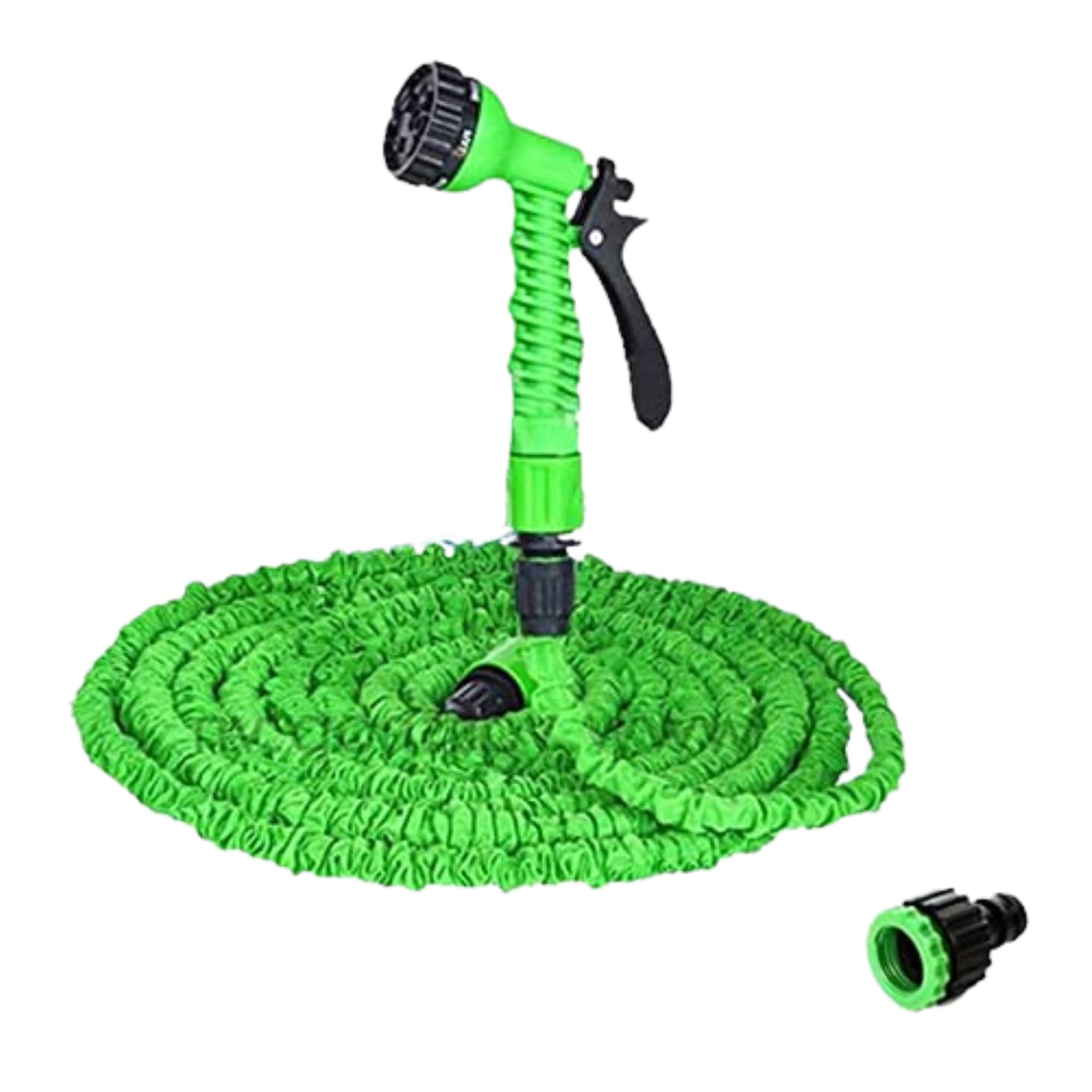 YUVCON Garden Hose Pipe New Expandable Magic Flexible Water Hose 50 Ft / 15 M EU Hose Plastic Hoses Pipe with Spray Gun to car washer high pressure pump (50feet / 15m) (Pack of 1) (Green)