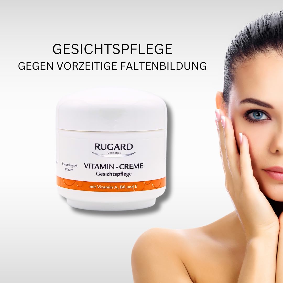 Vitamin Creme Gesichtspflege 3x 100 ml I gegen vorzeitige Faltenbildung I intensiv pflegend und glättend I Collagen, Vitamin A, Vitamin E, Vitamin B6 I Spar-Set plus Pharma-Perle givew-away