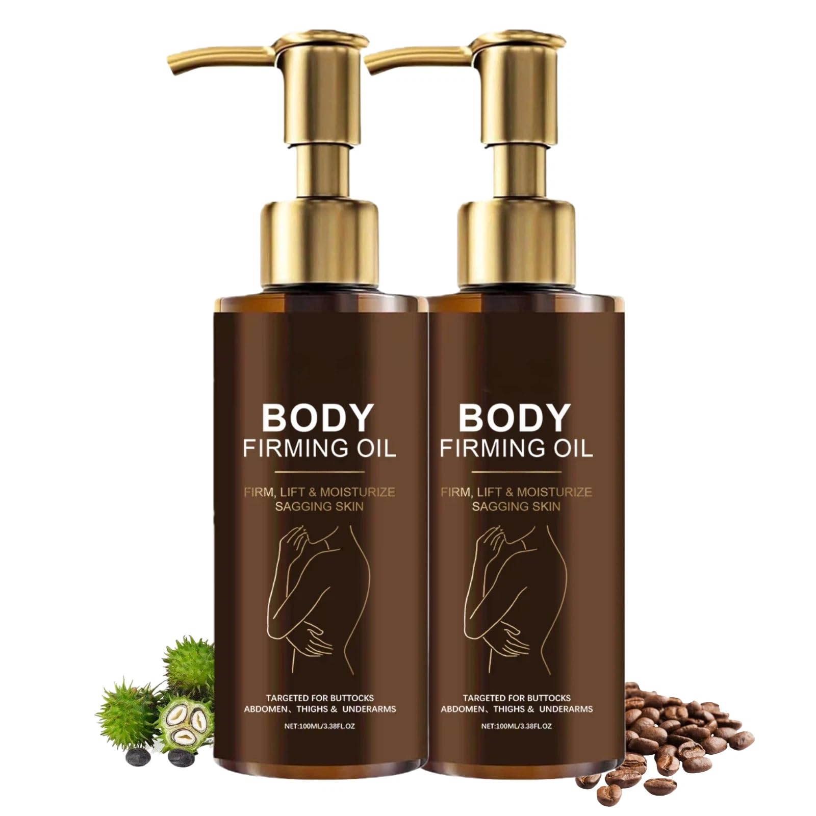 Body Firming & Hydrating Oil – Firm, Lift & Moisturize Sagging Skin, 100ml – Lightweight, Non-Greasy Formula with Coffee Seed Oil, Castor Oil & Hyaluronic Acid (2, 100ML)