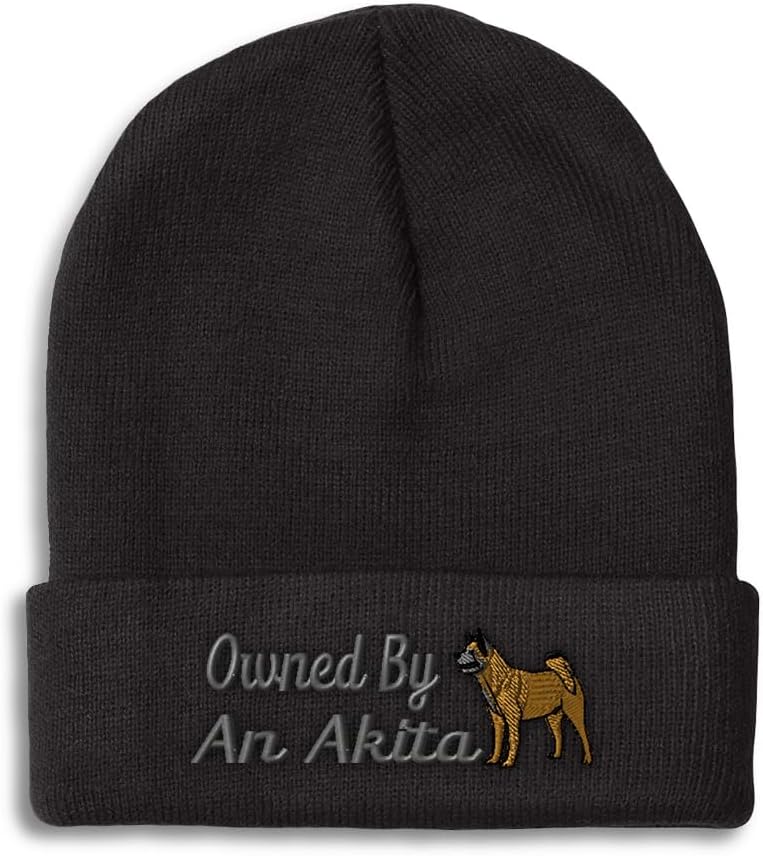 Beanies for Men Owned by an Akita Dog Great Japanese Skull Cap Winter Hats Women Acrylic One Size
