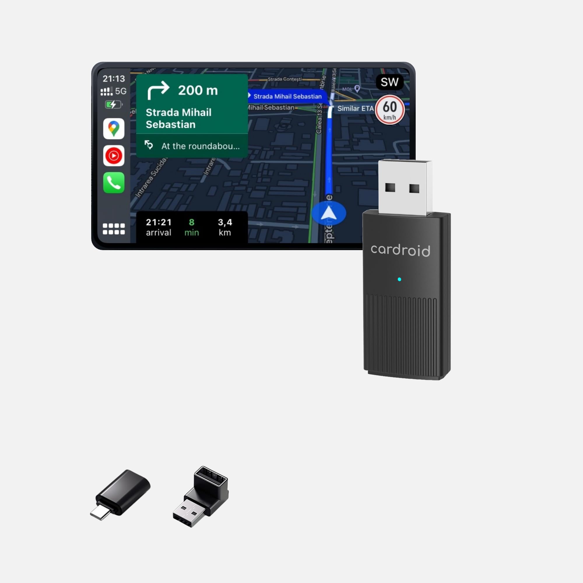 CARDROID Latest 2026 Wireless Carplay & Android Auto Adapter 2-in