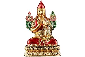 RobinEllis 7.5cm Exquisitely Crafted Tibetan Glding Tsohkhapa Buddha Figurine