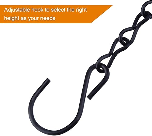 Miniatura 4 de Outus Paquete de 4 cadenas colgantes negras de 35 pulgadas para comederos de pájaros, macetas, linternas, campanillas de viento, adornos decorativos