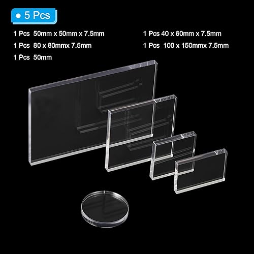 Miniatura 3 de PATIKIL Bloque de sello acrílico, paquete de 5 bloques de estampado transparentes, bloques de montaje decorativos para álbumes de recortes,