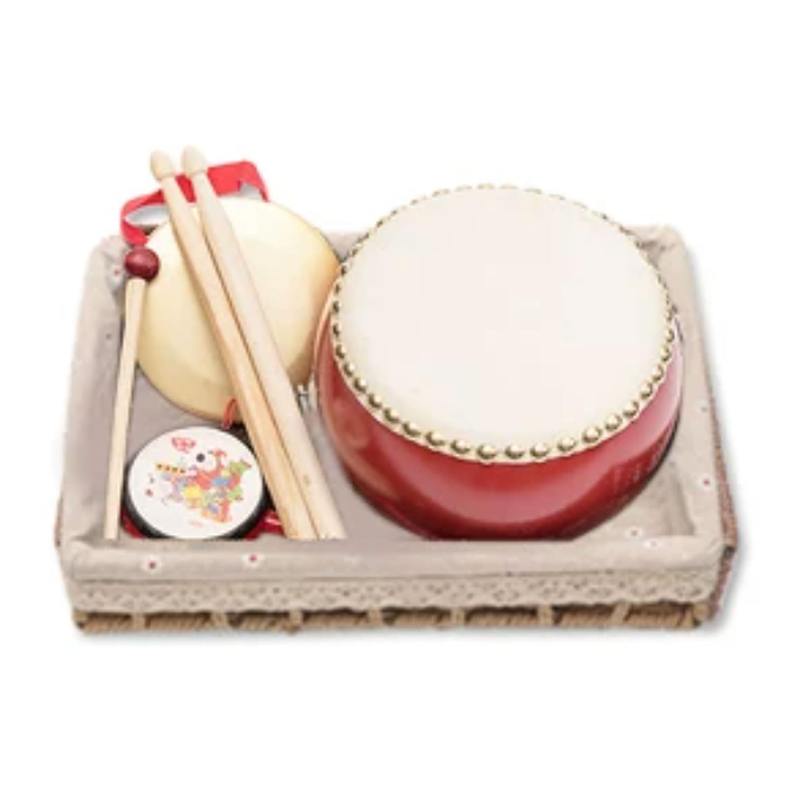 ttnmrc Montessori Wooden Xylophone, Chinese Folk Drum & Mixed Rhythm Instrument