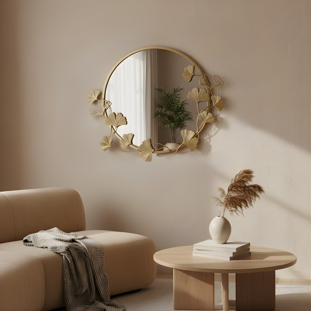 Specchio da parete rotondo con cornice decorativa SOL, diametro 50 cm