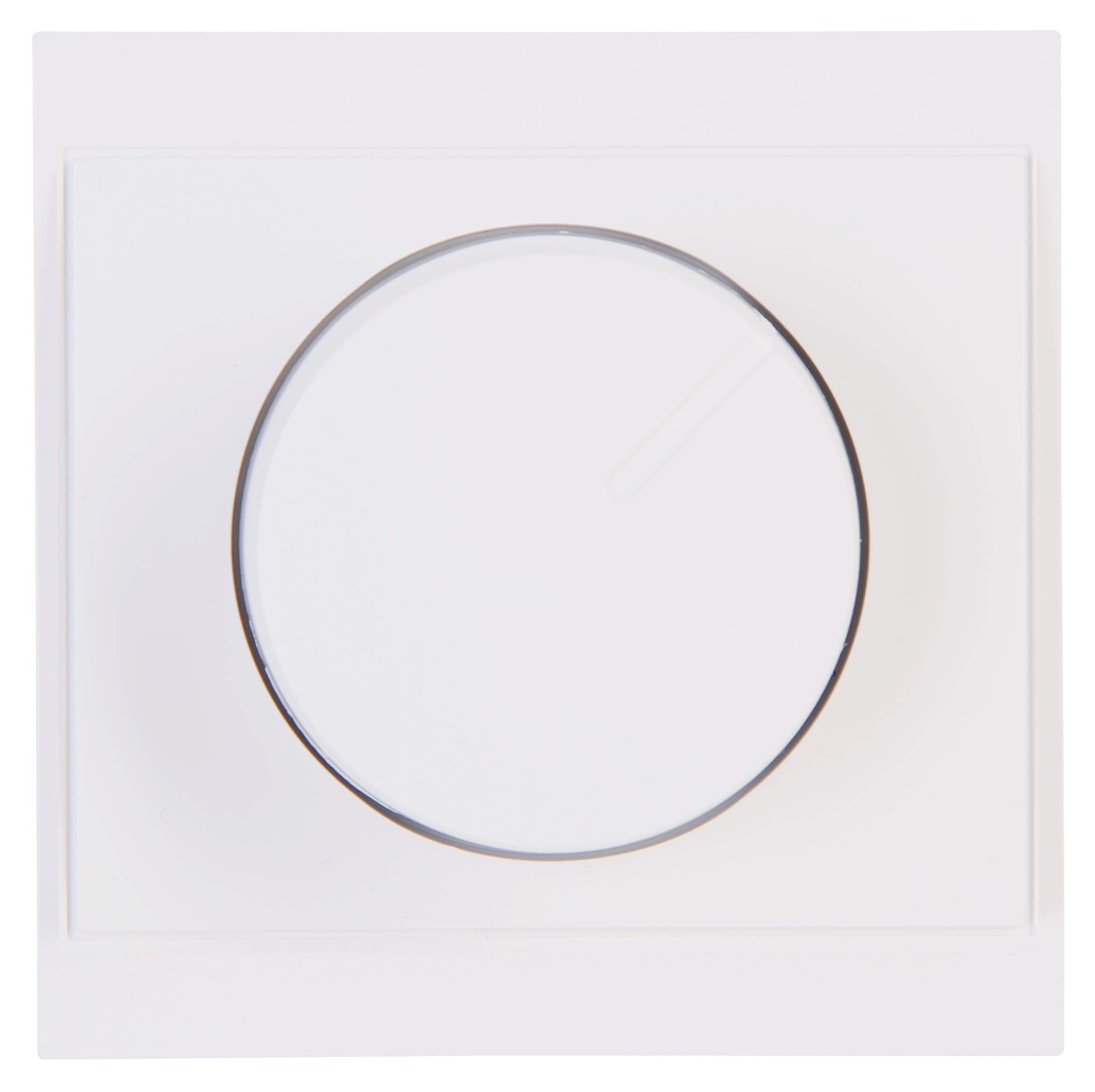 Kopp MALTA Universal-Dimmer-Schalter mit Drehknopf - Arktis-Weiß - Für 10-250W Glühlampen & 5-100W LED - Dimmbarer Lichtschalter mit Phasenan- & abschnitt - Druck-Wechselschalter mit Wellenadapter