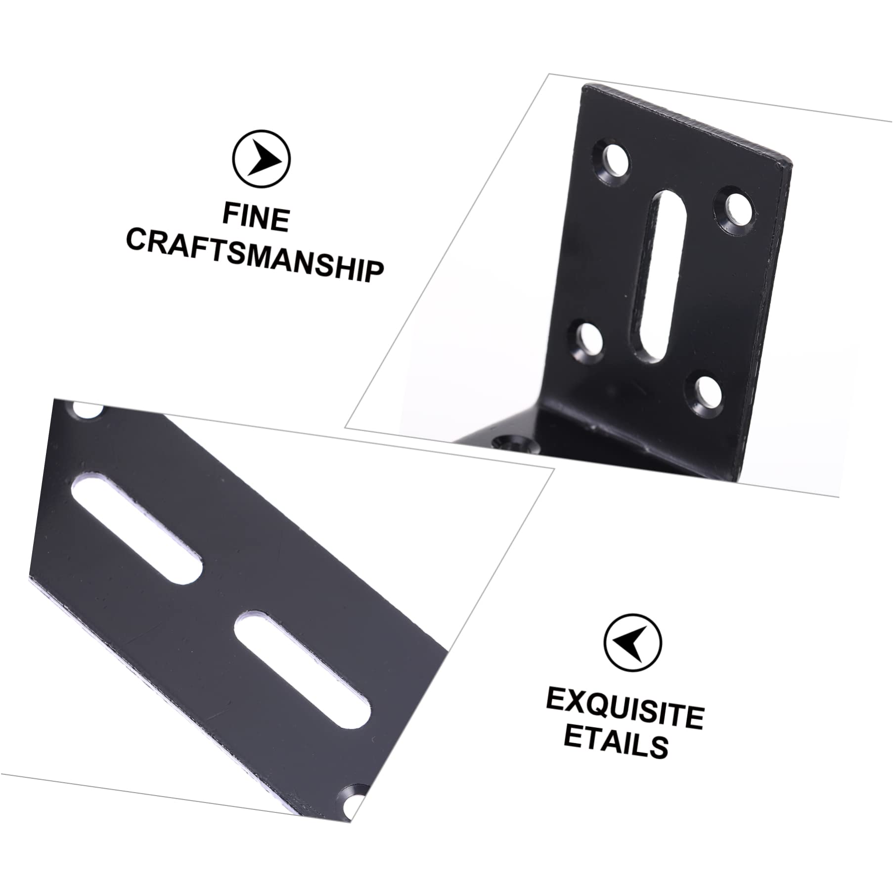 Staffa angolare 4 pezzi Staffe in metallo Xxmm Angolare ad angolo L Armadietto galleggiante in legno Supporto Grado a forma di L Scaffale Libreria Angolo Nero L Giunto a parete Staffa for desktop ( Co
