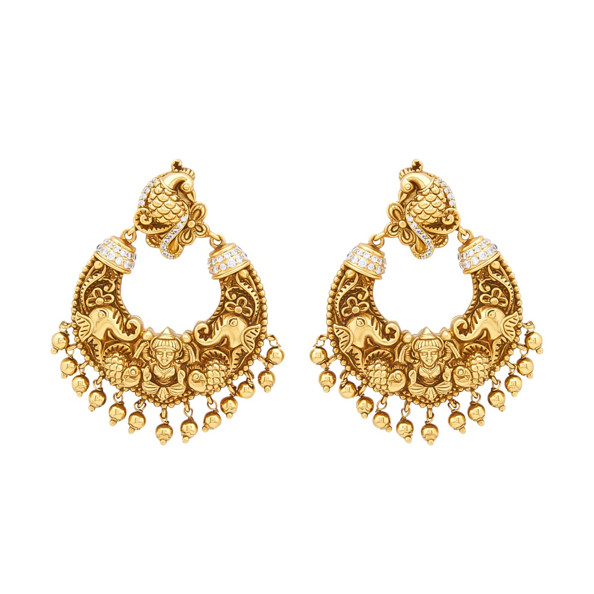 Kushal's Fashion JewelleryAntique Earring, Copper Alloy, Synthetic Stones
