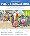 Modern Blue Pool Storage Bin - Extra Large | Perfect Contemporary Nylon Mesh Basket Organizer For Goggles, Beach Balls, Floats, Swim Toys & Accessories | Air Dry Items Quickly & Easily