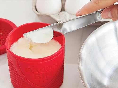 Miniatura 3 de Talisman Designs Colador y colector de grasa de bacon | Tamaño XL | Herramientas de cocina familiares | Recipiente de grasa de silicona divertido y