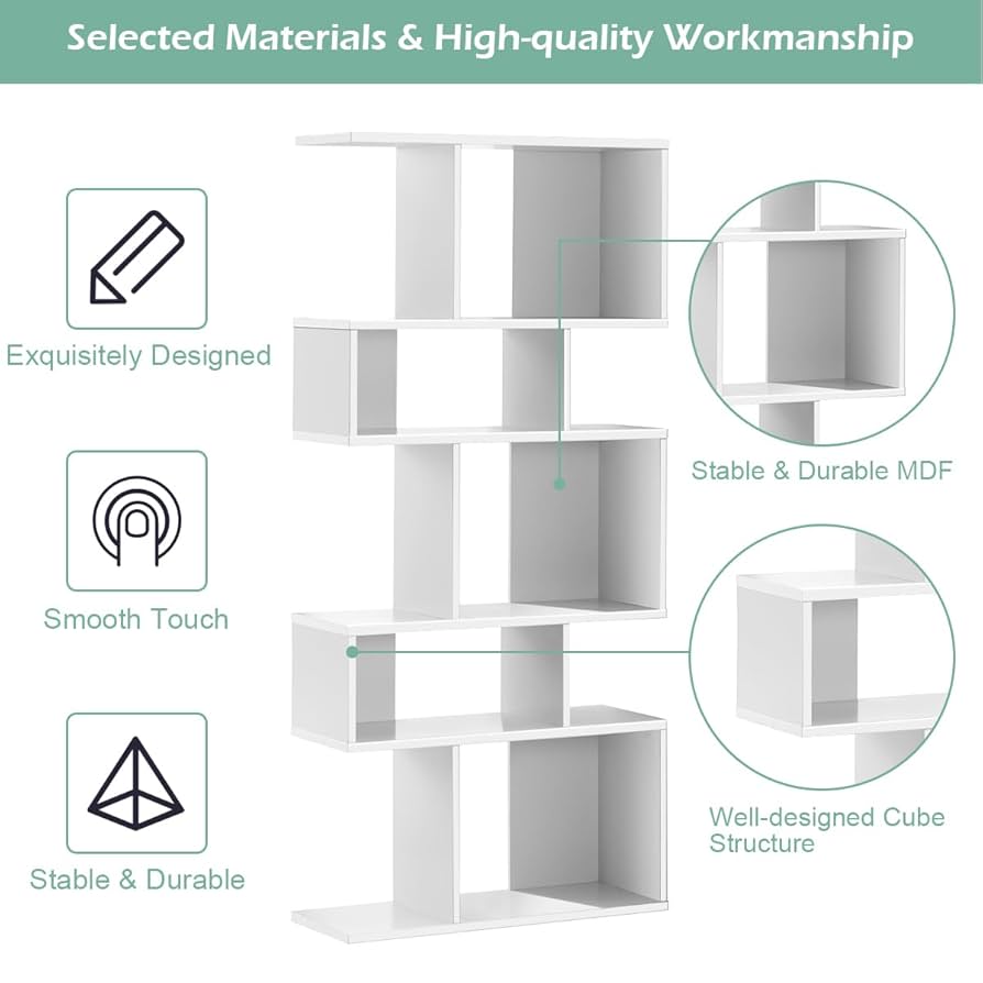 棚5 Amazon.co.jp: Giantex 自立型はしご本棚 5キューブ コーナー