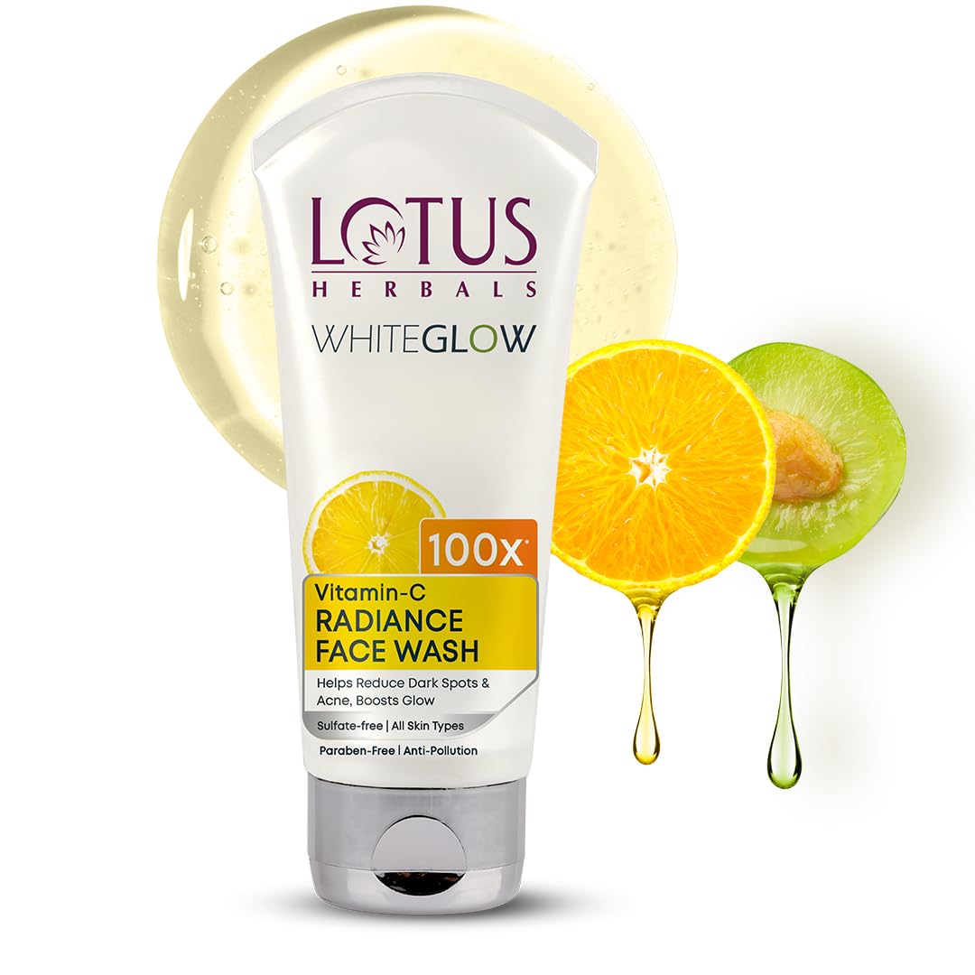 LotusHerbals WhiteGlow Vitamin C Radiance Face Wash | For Dark Spots & Dull Skin | Anti- Pollution | 100g