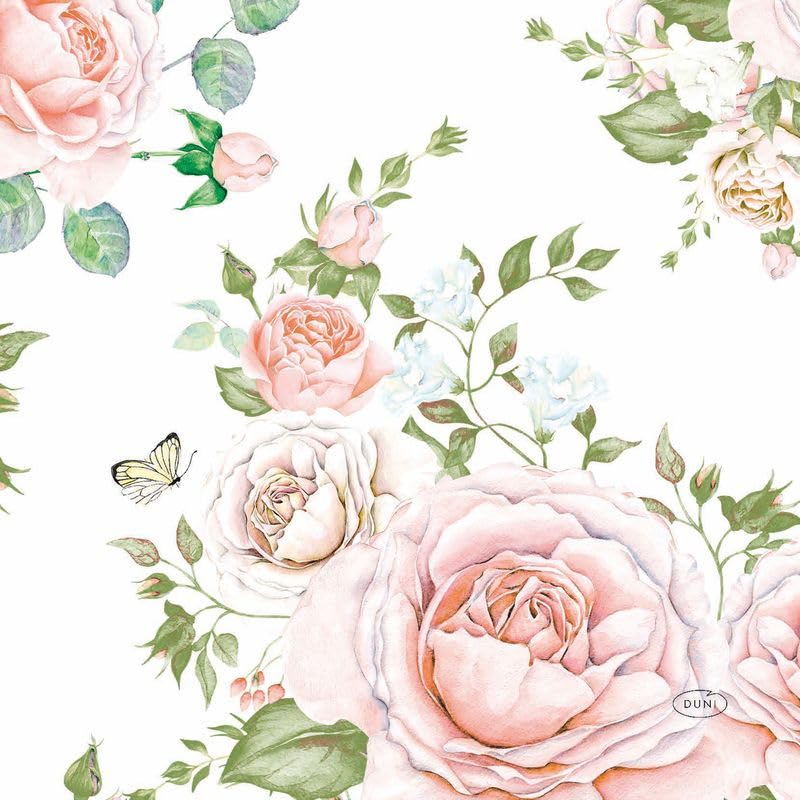 Duni 240 servilletas de papel 33 x 33 cm Rose Glory 3 capas