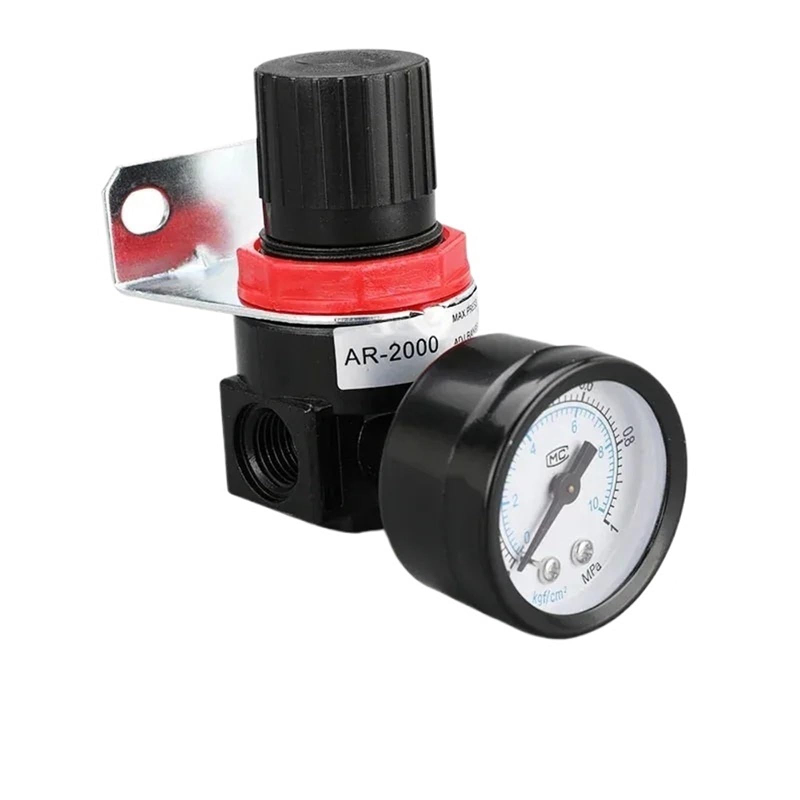 1 pz AR2000 G1/4 Regolatore di Pressione 'aria Regolabile Controllo del Compressore Pompa di Regolazione valvola di Regolazione del Gas Unità di Trattamento con Manometro(AR2000)