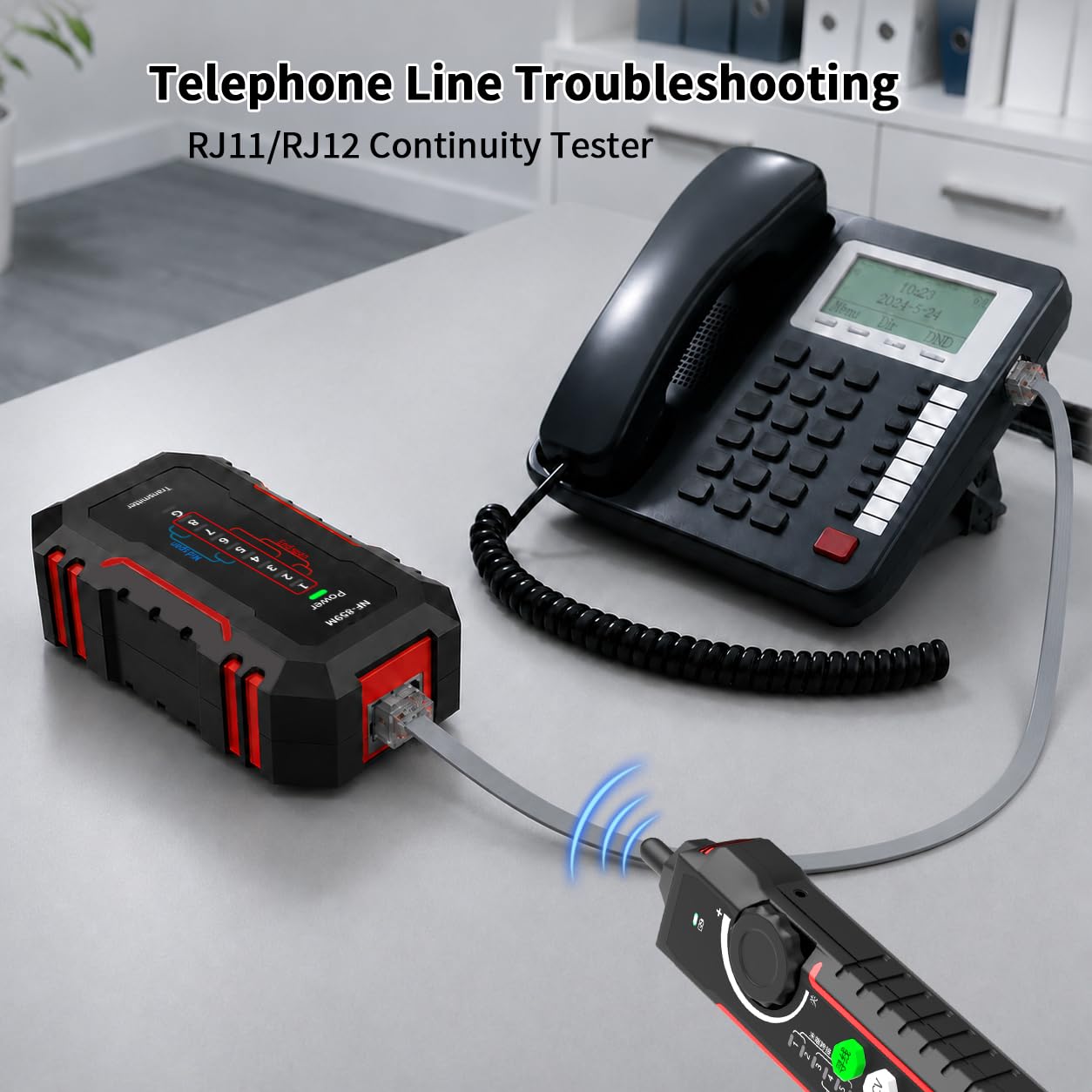 NF-802MG Tester per cavi di rete con POE/Cat5/Cat5e/Cat6/Cat6a CAT3 Linea telefonica RJ11 RJ45 Ethernet LAN Cavo telefonico Finder con funzione toner (nuova versione 2025)