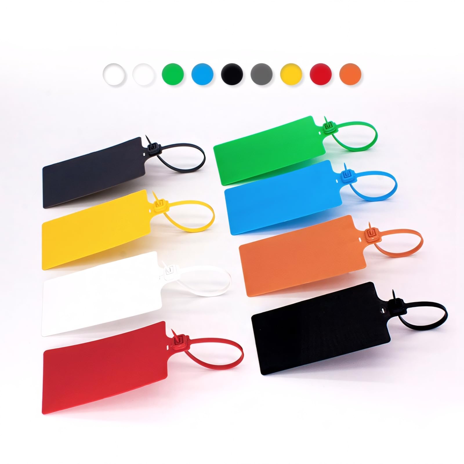 Muka 100 pièces Grande étiquette en Plastique inscriptible avec Fermeture serrée 58x100mm étiquette 255mm Longueur Sangle-Bleu