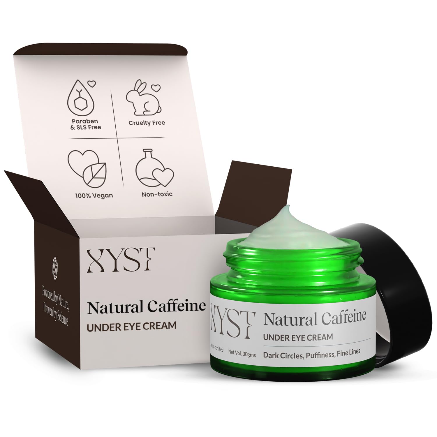 Sponsored Ad - XYST Natural Caffeine Under Eye Cream (30gm) to Remove Dark Circles, Puffiness & Fine Lines for Women & Men | Enriched with Rosehip Oil | Derma-Tested For All Skin Types