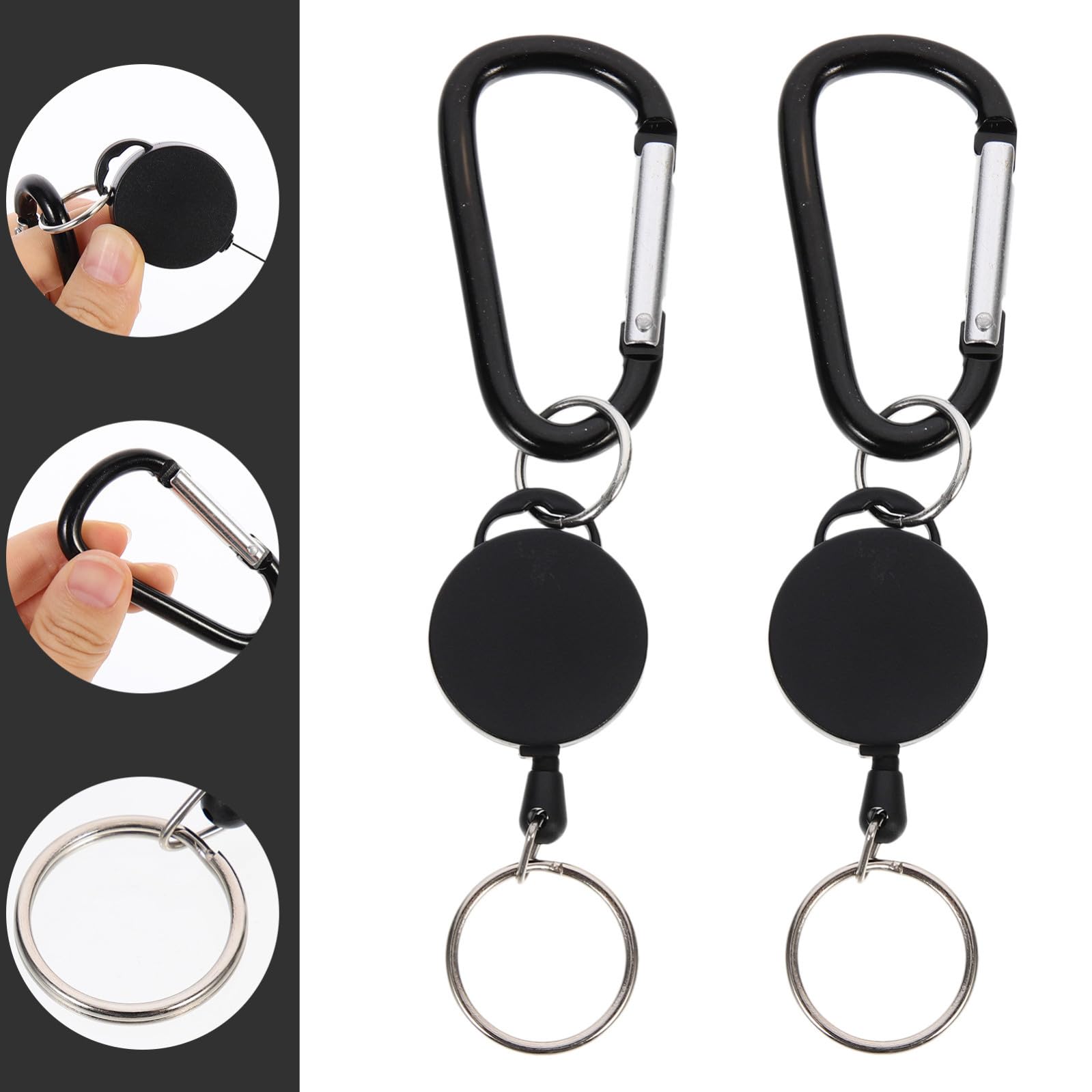 Healeved Retractable Schlüsselanhänger Multifunktionale Ausweishalter Mit Karabiner Flaschenöffner Langlebig Für Outdoor Aktivitäten Täglichen Gebrauch