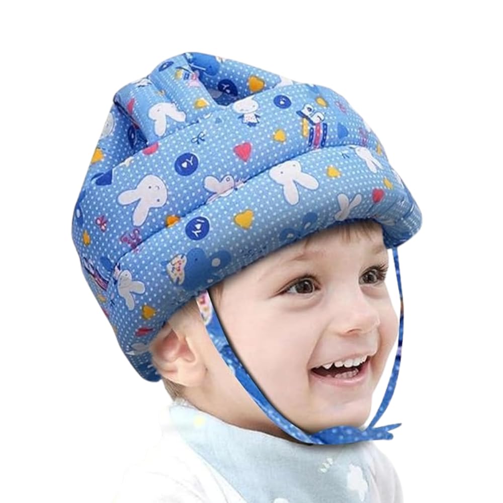 Sponsored Ad - BabyPro Baby Head Safety Helmet for Crawling Walking Baby Head Protector - Head Protection for Safety 6 Months - 2 Years Soft Cushion Safety Headguard, Toddler Helmets Multi Printed (Light Blue)