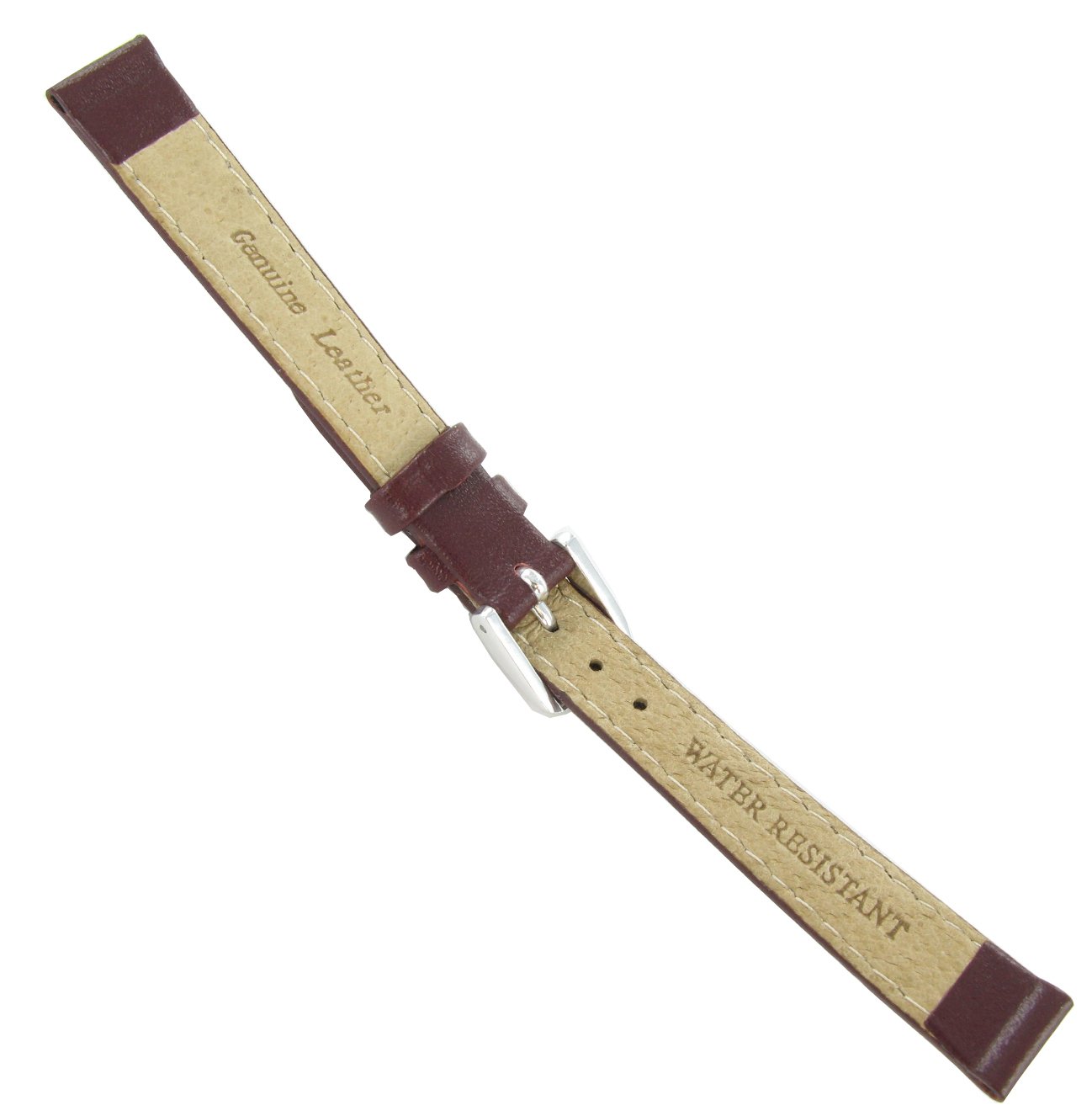 Speidel Watch Band 12mm Burgandy Contrast Stitched Calf Leather Ladies