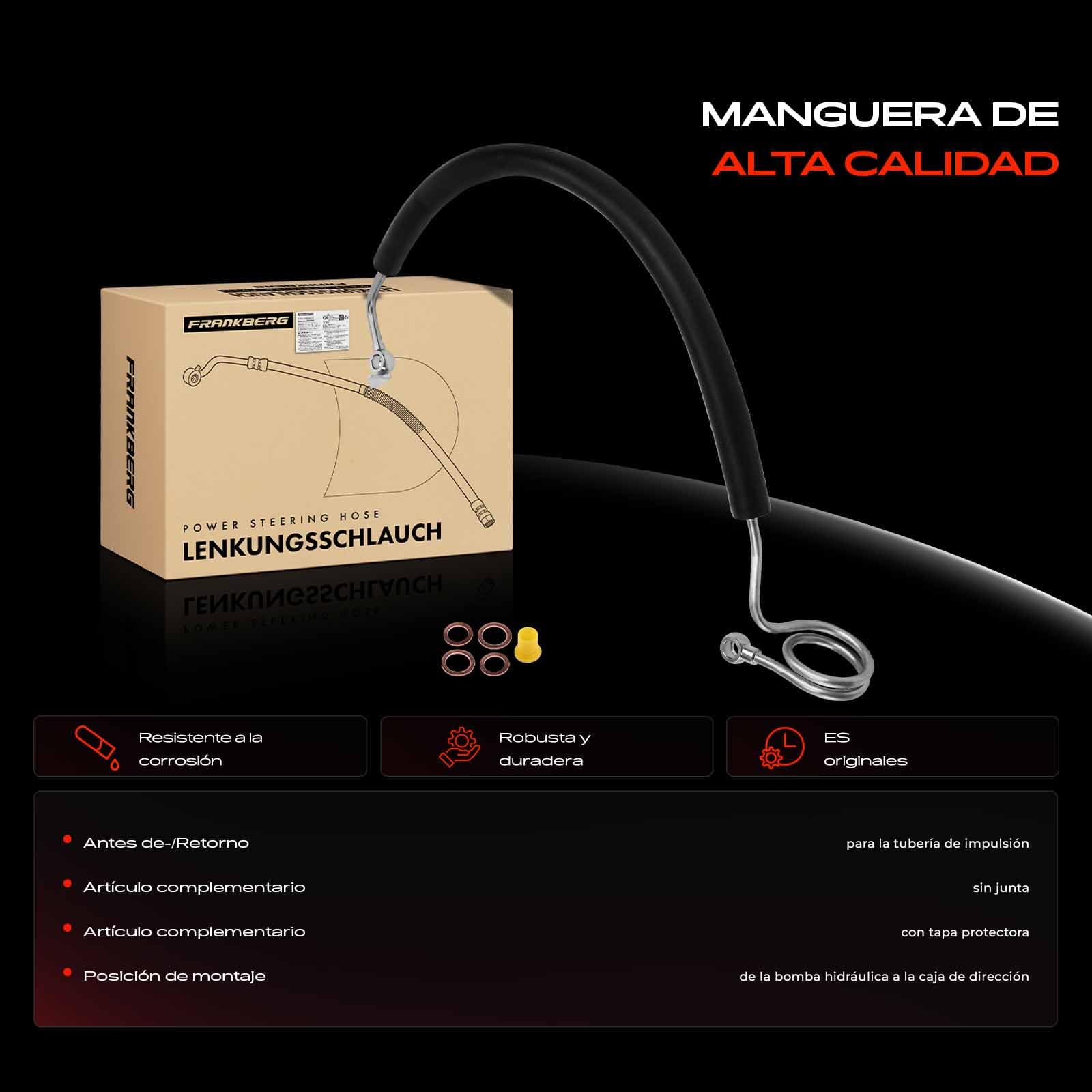 Frankberg Manguera de dirección asistida Compatible con A4 8E2 A4 Avant 8E5 A4 Avant 8ED A4 8EC A4 Cabrio 8H7 Replace# 8E1422893DB