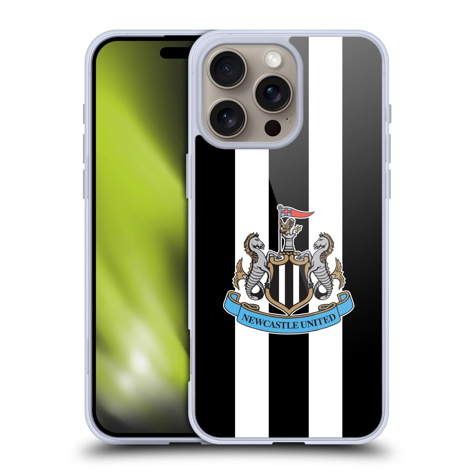 Head Case Designs Officially Licensed Newcastle United Football Club Stripes Crest Gel Case [Military Grade Protection] Compatible with Apple iPhone