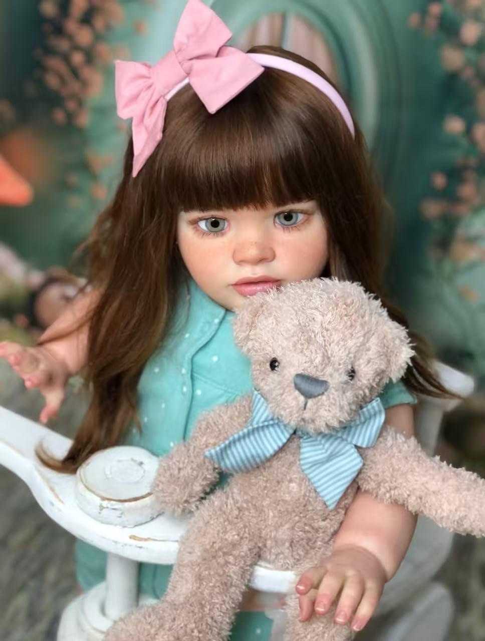 RXDOLL 26 Zoll(66cm) Extra Groß Reborn Babypuppe Mädchen, Realistische Kleinkindpuppe mit Stoffkörper, Lebensgroß Toddler Baby Mädchen, Lebensechte Babypuppen mit Blonden Lange Haare