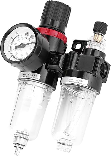 Miniatura 5 de Compresor de filtro de presión de aire Regulador neumático Lubricador Válvula de drenaje Trampa de agua Separador de aceite-agua para herramientas