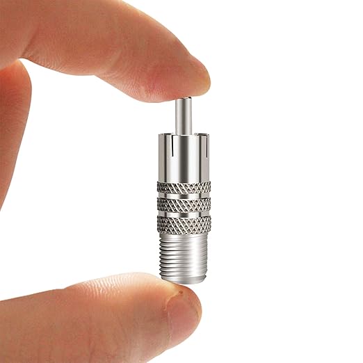 10 Pack Adaptador Conector Coaxial F Tipo Hembra a RCA Macho miniatura 6