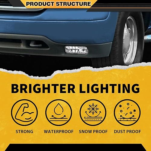 Miniatura 5 de Conjunto de luces antiniebla compatible con Chevy Silverado 1500 2500 1999-2002, Chevy Silverado 3500 2001-2002, Chevy SuburbanTahoe 2000-2006,