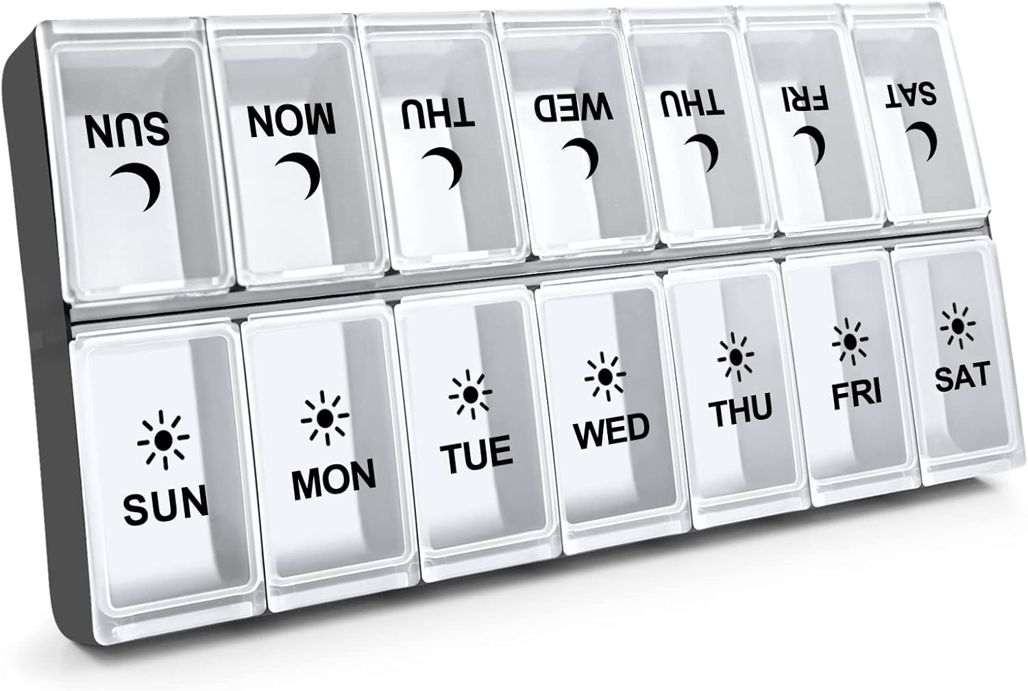Aigret Future 7 Day Pill Organizer 2 Times a Day, Large Weekly AM PM Pill Box, Day Night Medicine Organizer, Pill Case 2 Per Day, Pill Container Twice A Day