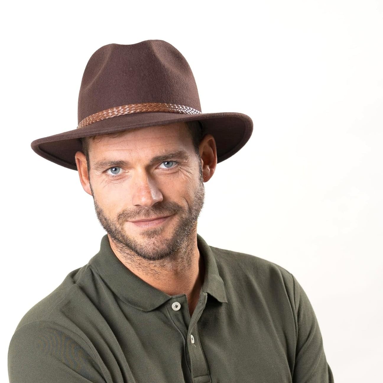 LIPODO SOMBREROSHOP Outdoor Traveller Sombrero Fieltro de Lana Banda de Piel Sintetica Unisex Otono Invierno