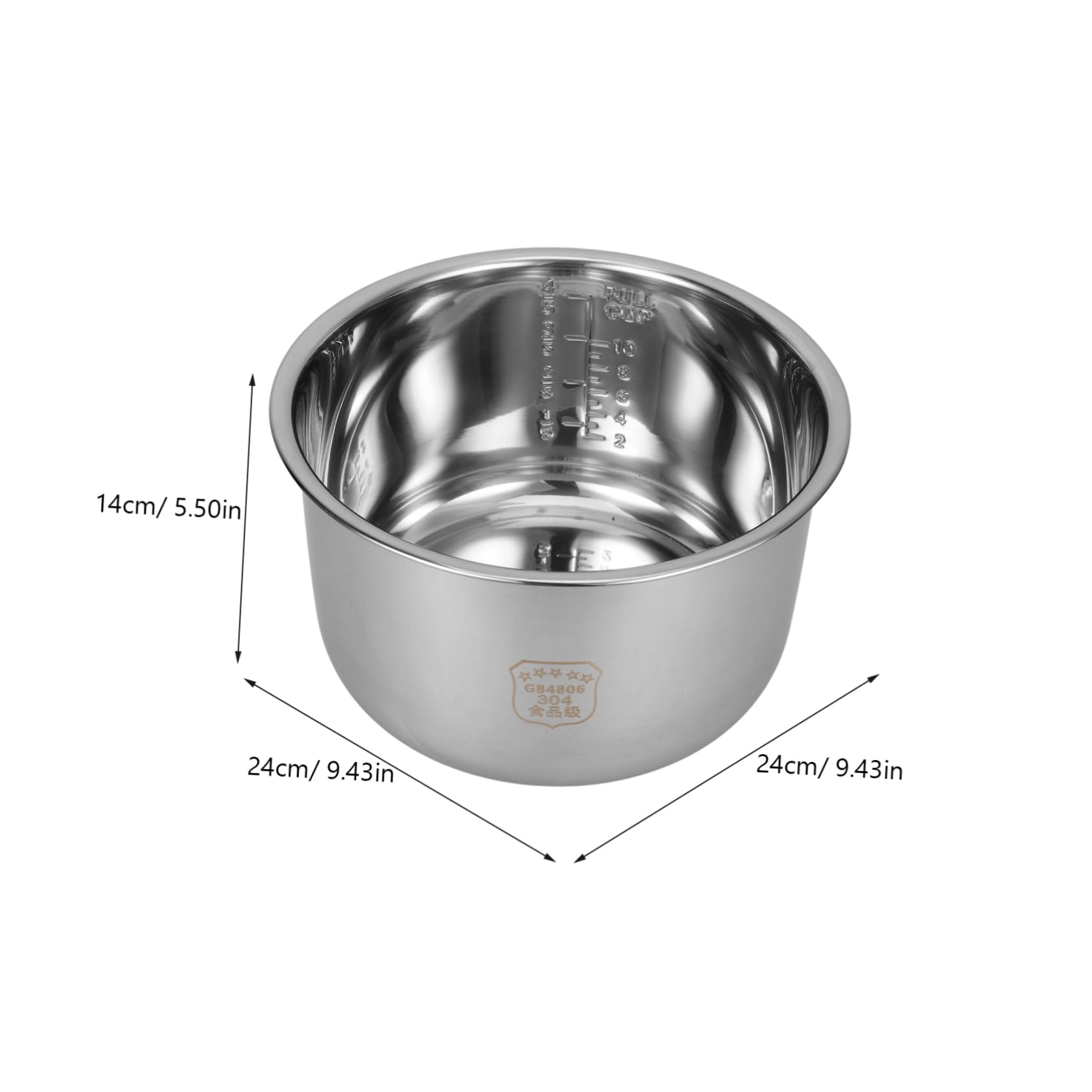COLLBATH Pentola per Cuociriso Acciaio Inossidabile Design Antiaderente e Multifunzionale Accessorio per Cucina Elettrica Compatibile con Cuociriso Standard